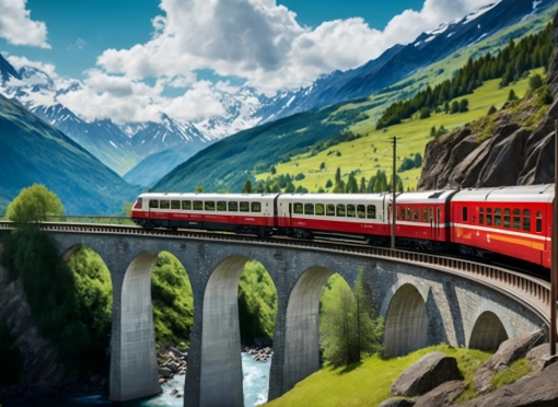 Alpejskie piękno w trzech odsłonach - przejazd czerwonym pociągiem "Bernina Express"